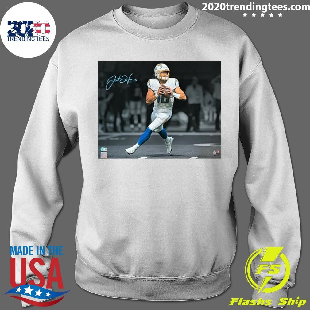 Justin Herbert Los Angeles Chargers Autographed Unleashed Spotlight Signature Shirt