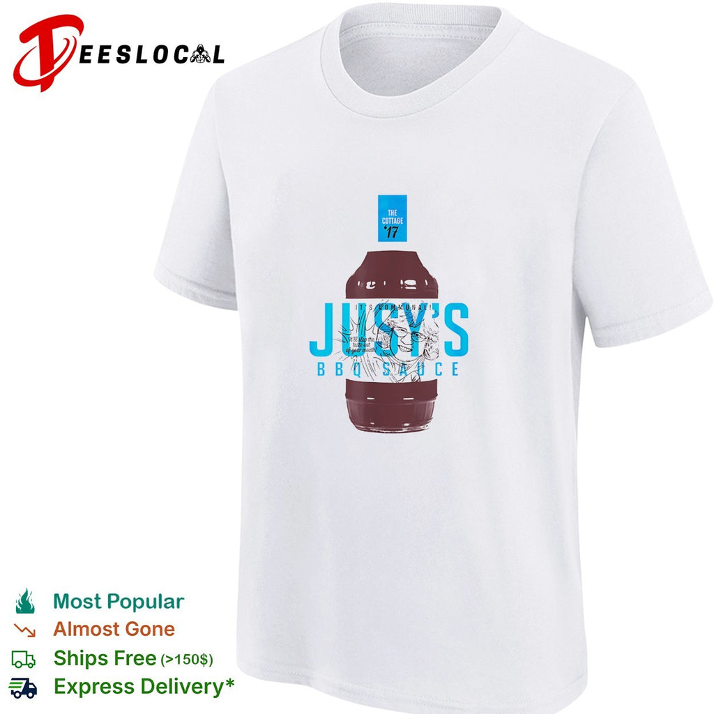 Jusy’s BBQ Sauce The Cottage ’17 it’s communal bottle label illustration graphic shirt