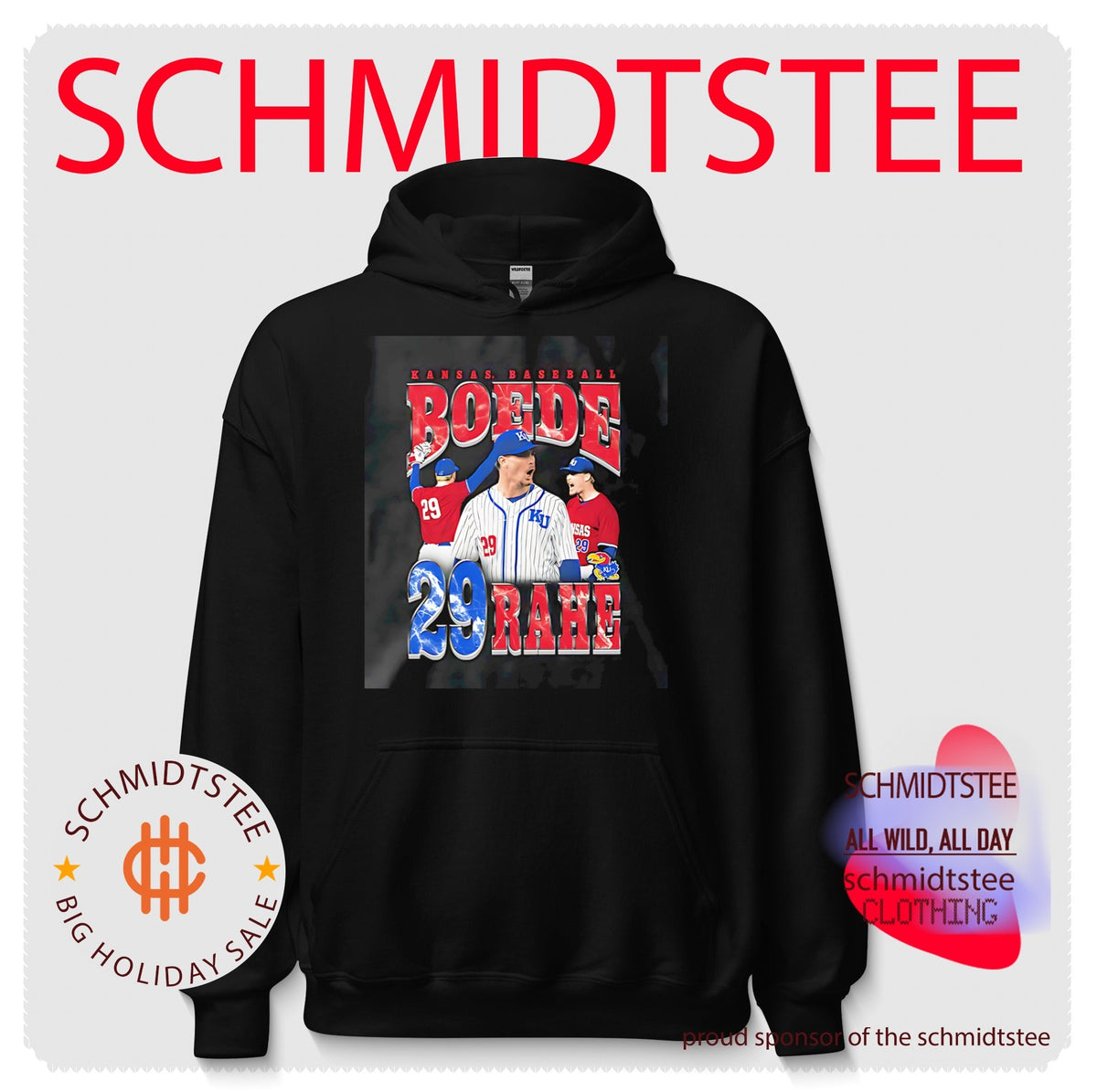 Kansas Baseball Boede Rahe number 29 player shirt