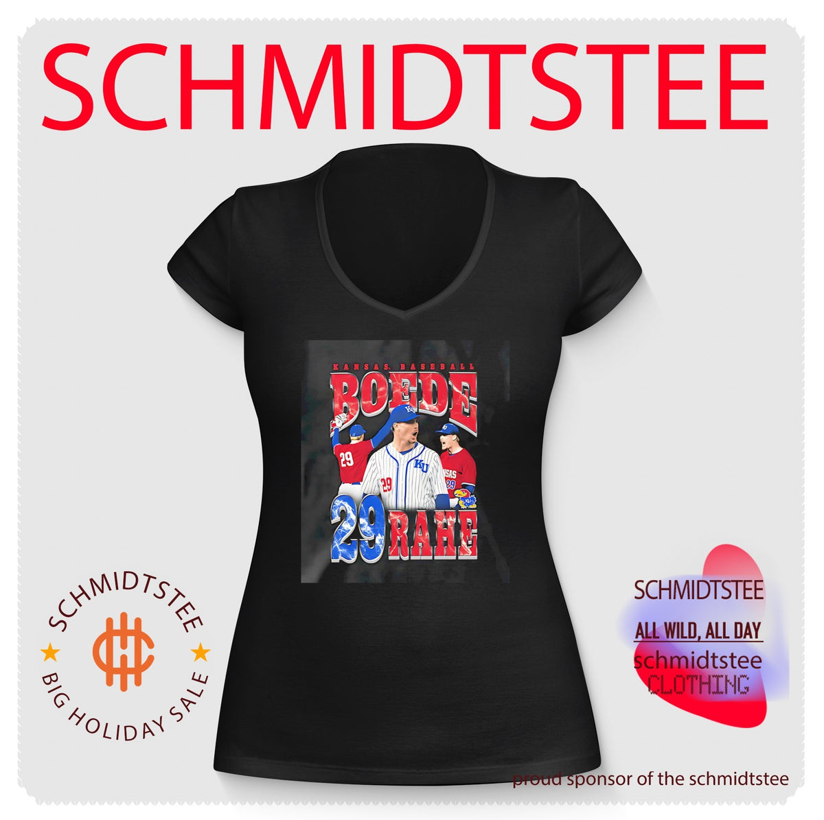 Kansas Baseball Boede Rahe number 29 player shirt