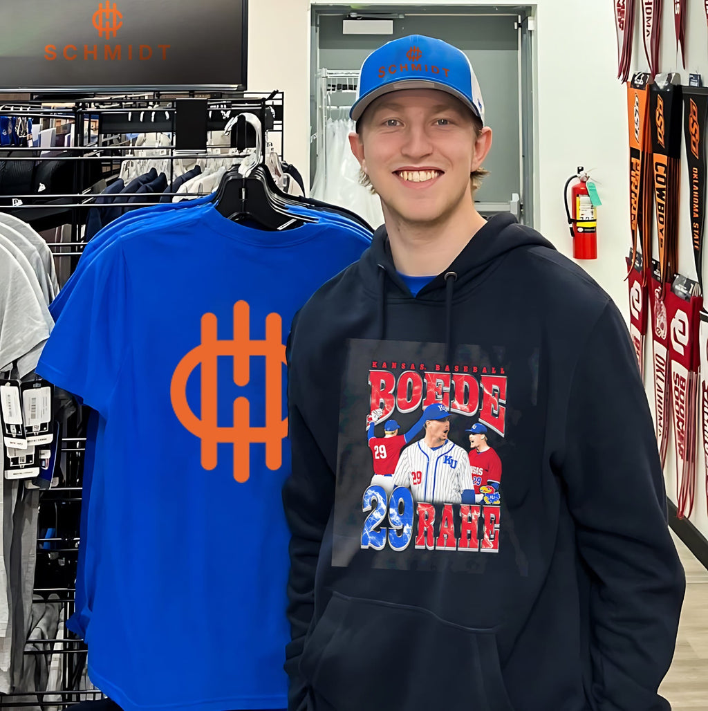 Kansas Baseball Boede Rahe number 29 player shirt