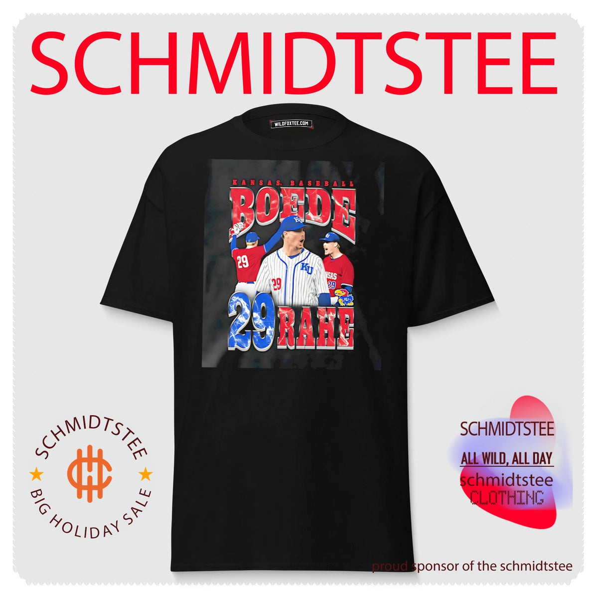 Kansas Baseball Boede Rahe number 29 player shirt