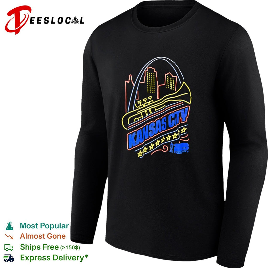 Kansas City FIFA 26 World Cup Gateway Arch Trumpet Skyline shirt