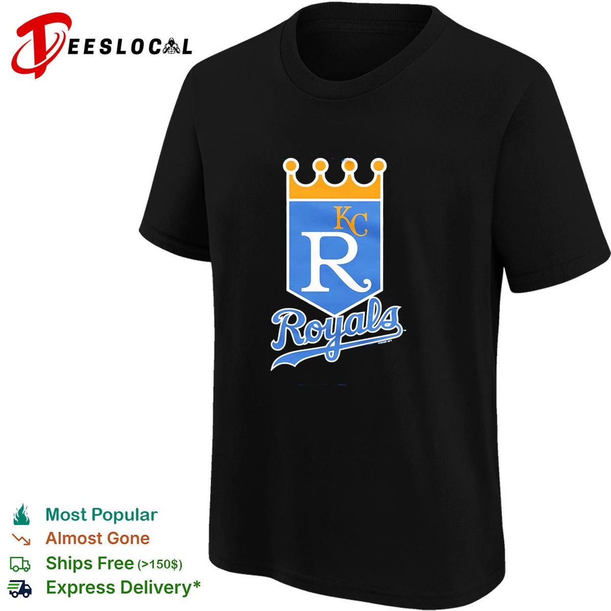 Kansas City Royals KC crown royal shield baseball logo vintage shirt