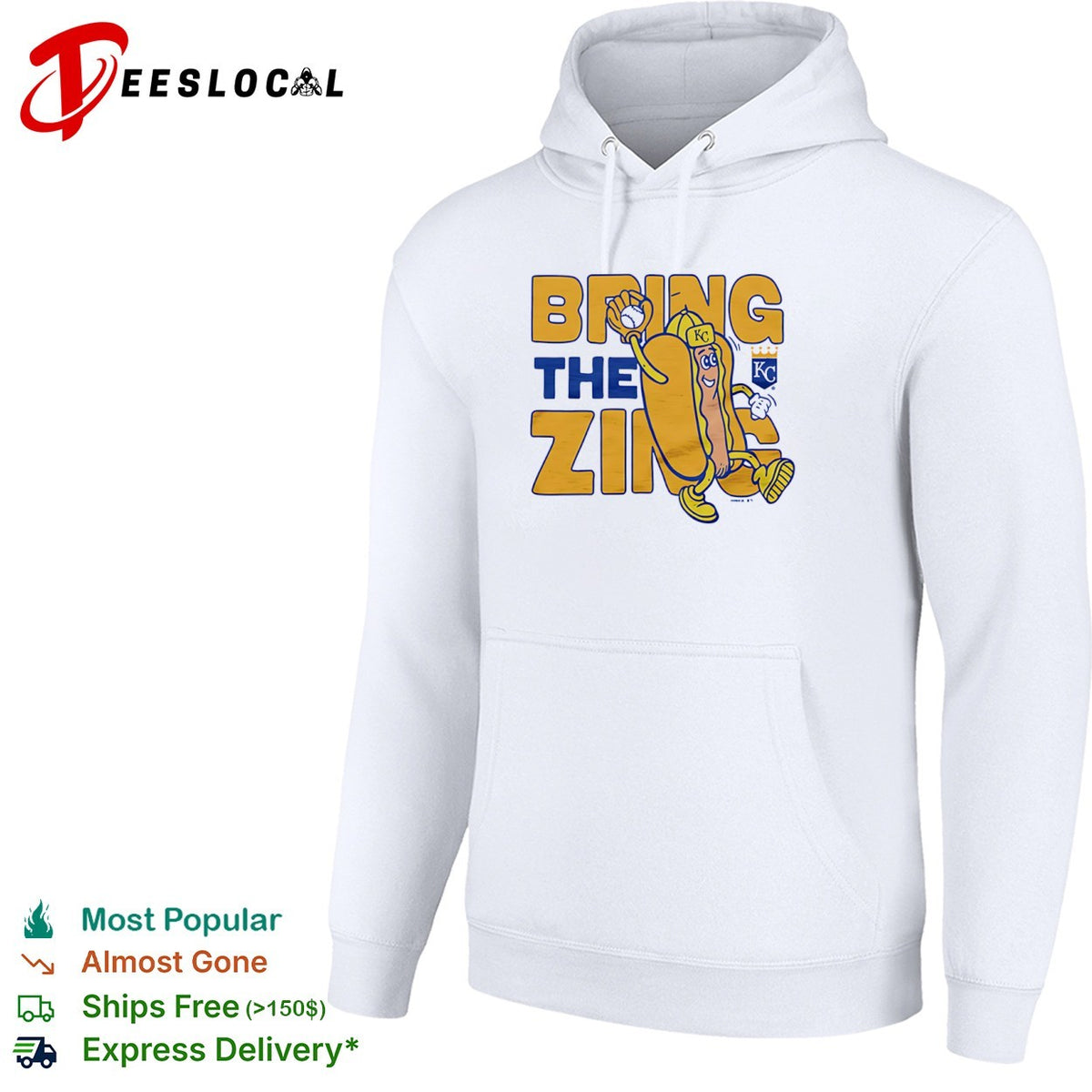 Kansas City Royals bring the zing hot dog KC shirt