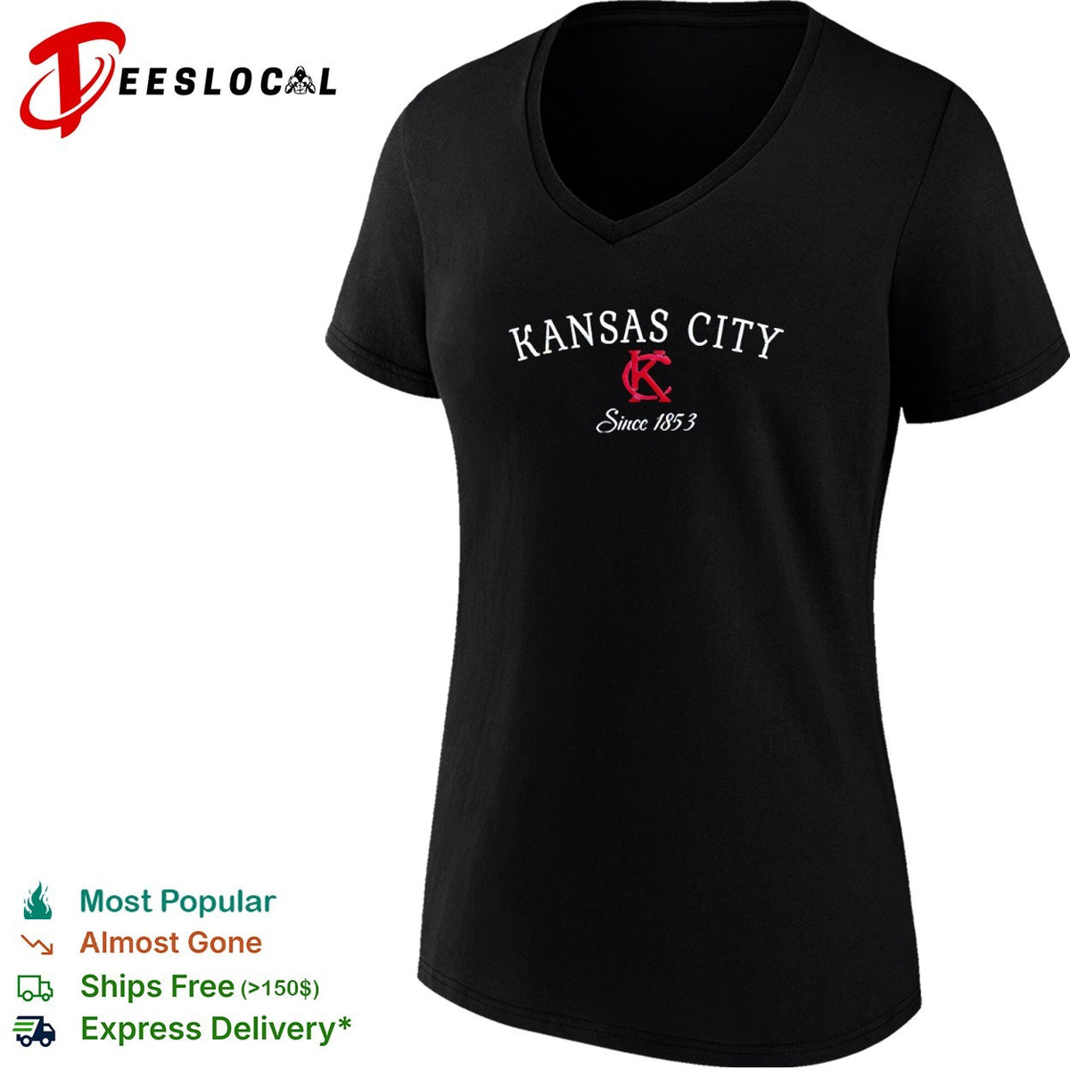 Kansas City interlocking letters since 1853 shirt