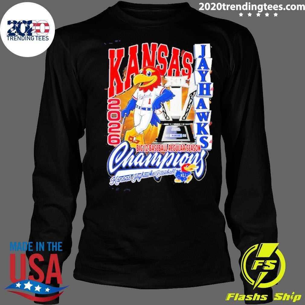 Kansas Jayhawks Baseball Big 12 Regular Season Champions Mascot Trophy Shirt