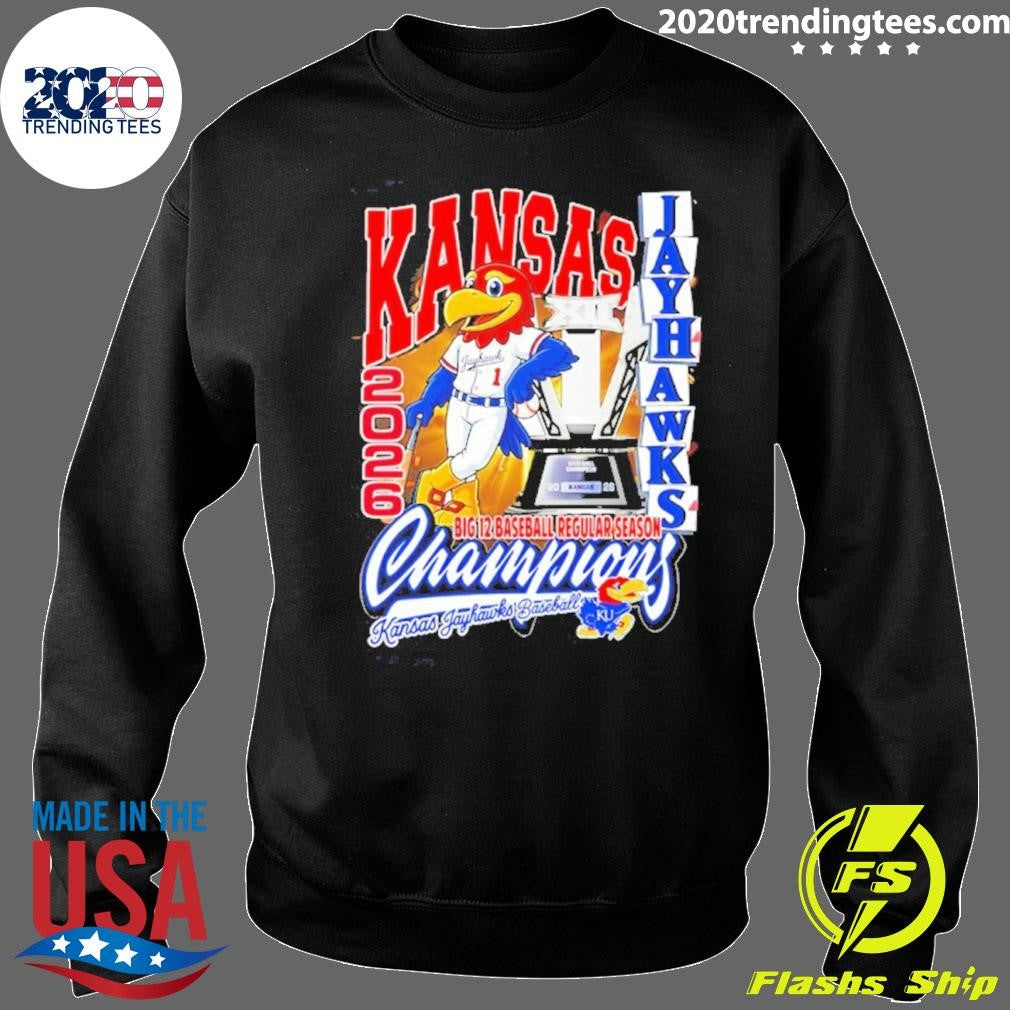 Kansas Jayhawks Baseball Big 12 Regular Season Champions Mascot Trophy Shirt