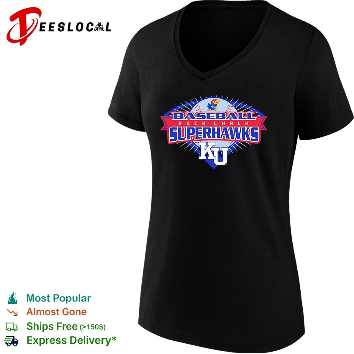 Kansas Jayhawks Baseball Rock Chalk Superhawks KU shirt