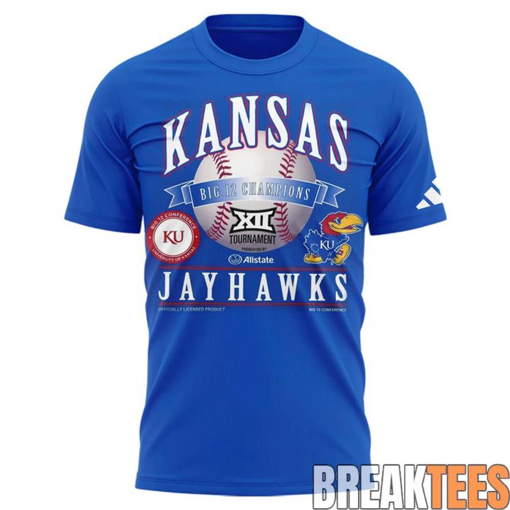 Kansas Jayhawks Blue 2026 Big 12 Baseball Tournament Champions Shirt