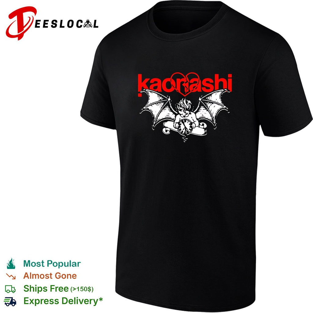 Kaorashi winged cherub with broken heart and clock shirt
