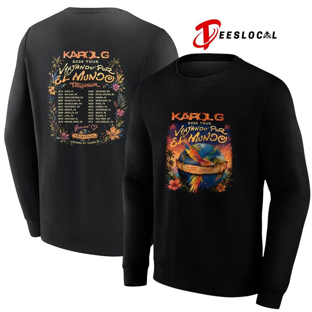 Karol G Viajandu Pur El Mundo dates schedule shirt