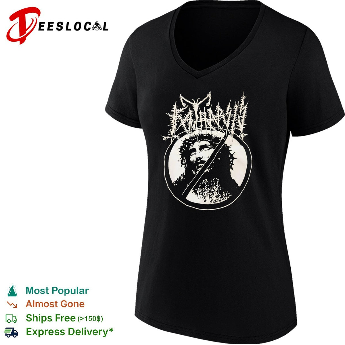 Katharsis Jesus Parody Music Metal Black Shirt