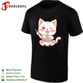 Kawaii Ramen Eating Cat Bowl Noodles Japanese Anime Food Lover Gift shirt