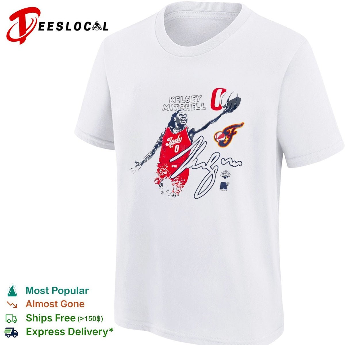 Kelsey Mitchell Indiana Fever WNBA Round21 Indy 0 Signature Basketball Fan shirt