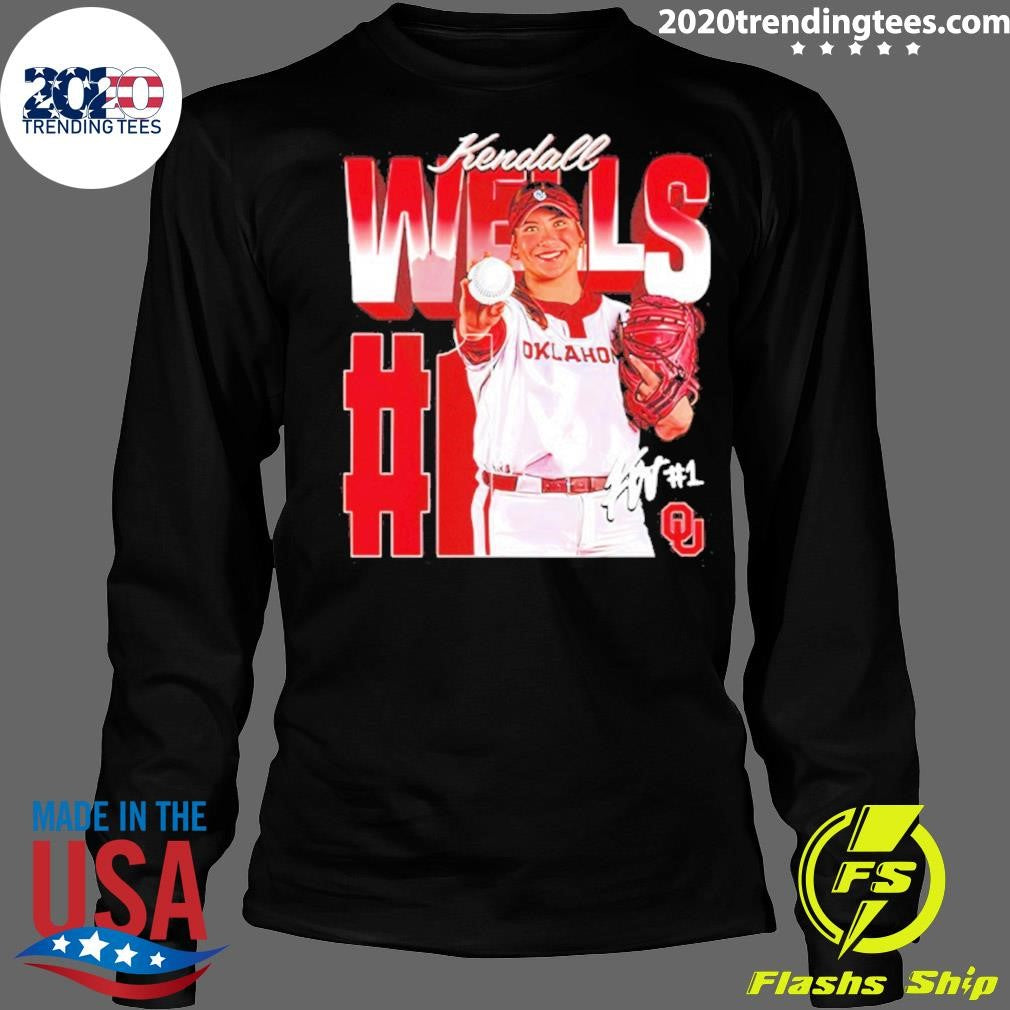 Kendall Wells #1 Oklahoma Sooners Softball Graphic Shirt