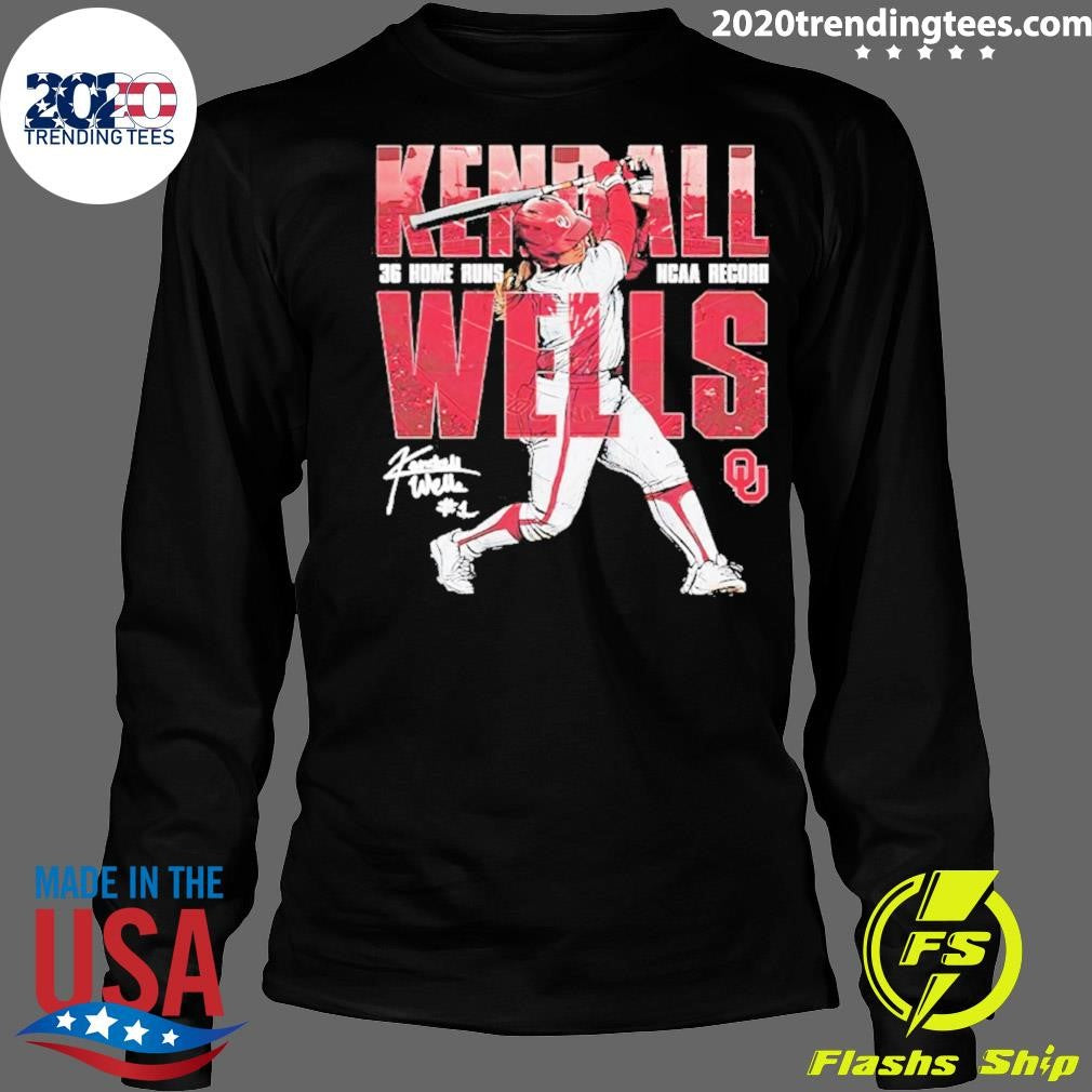 Kendall Wells Oklahoma Sooners Softball 36 Home Runs Signature Shirt