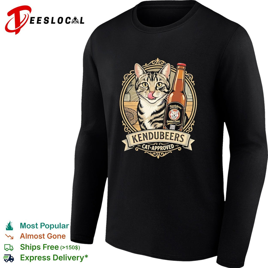Kendubeers cat approved Golden Cross beer bottle shirt