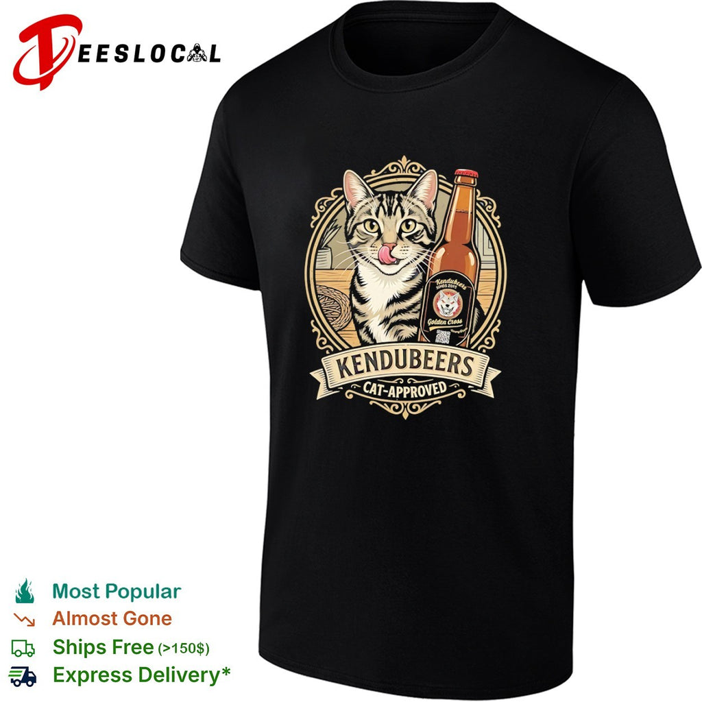 Kendubeers cat approved Golden Cross beer bottle shirt