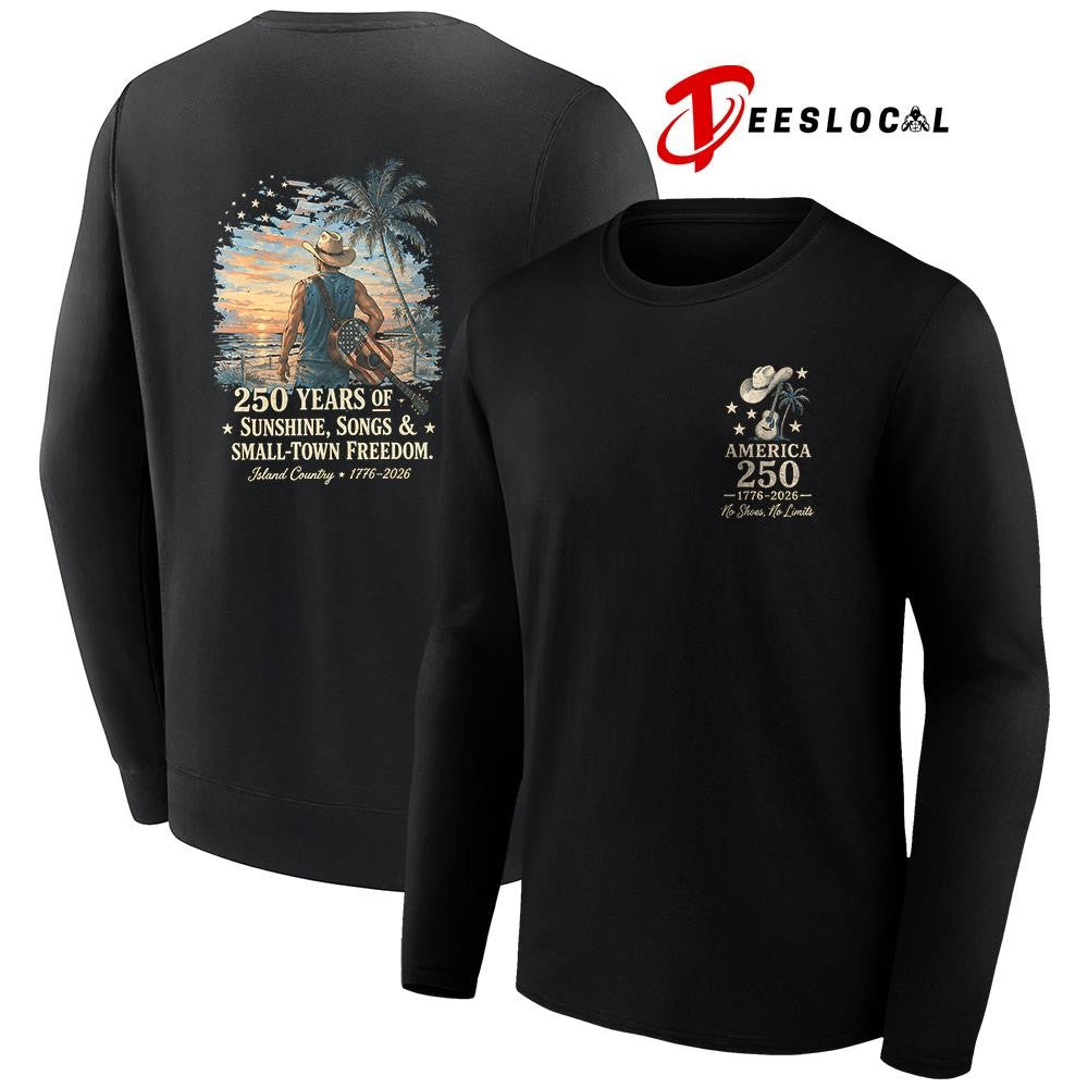 Kenny Chesney America 250 no shoes no limits 250 years of sunshine songs and small town freedom shirt