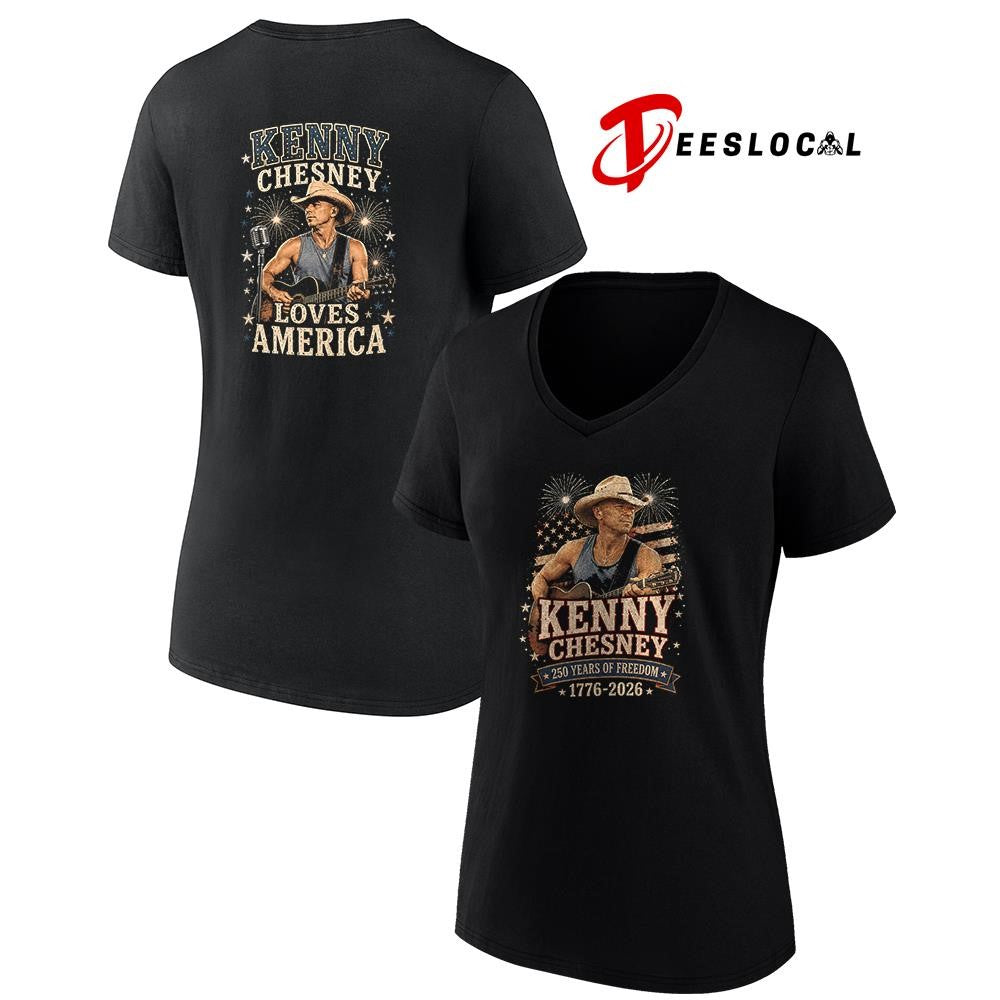 Kenny Chesney America celebrating freedom 4th of July loves America shirt