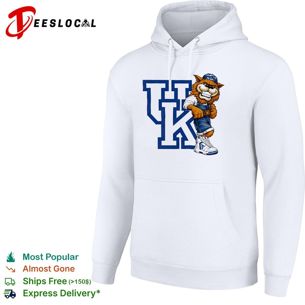 Kentucky Wildcats UK Logo with Scratch Mascot Retro Basketball Mascot Sports shirt
