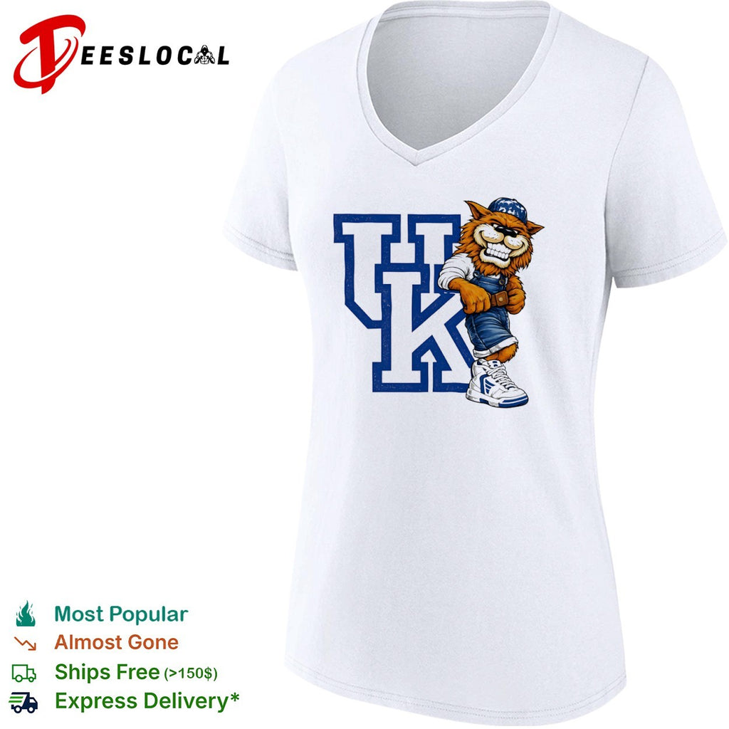 Kentucky Wildcats UK Logo with Scratch Mascot Retro Basketball Mascot Sports shirt
