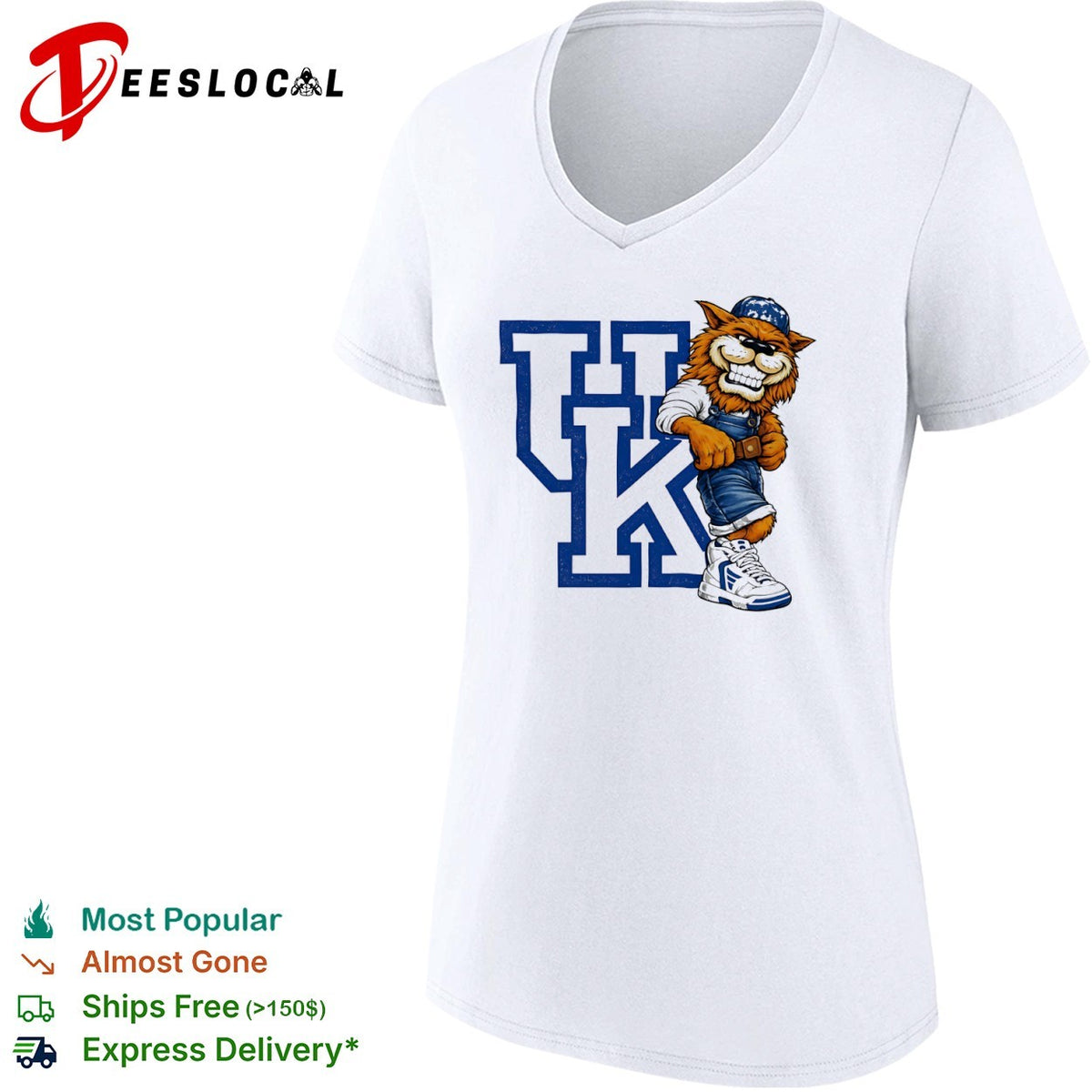 Kentucky Wildcats UK Logo with Scratch Mascot Retro Basketball Mascot Sports shirt