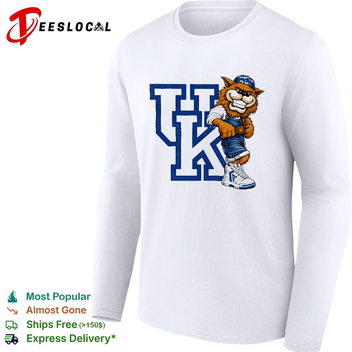 Kentucky Wildcats UK Logo with Scratch Mascot Retro Basketball Mascot Sports shirt