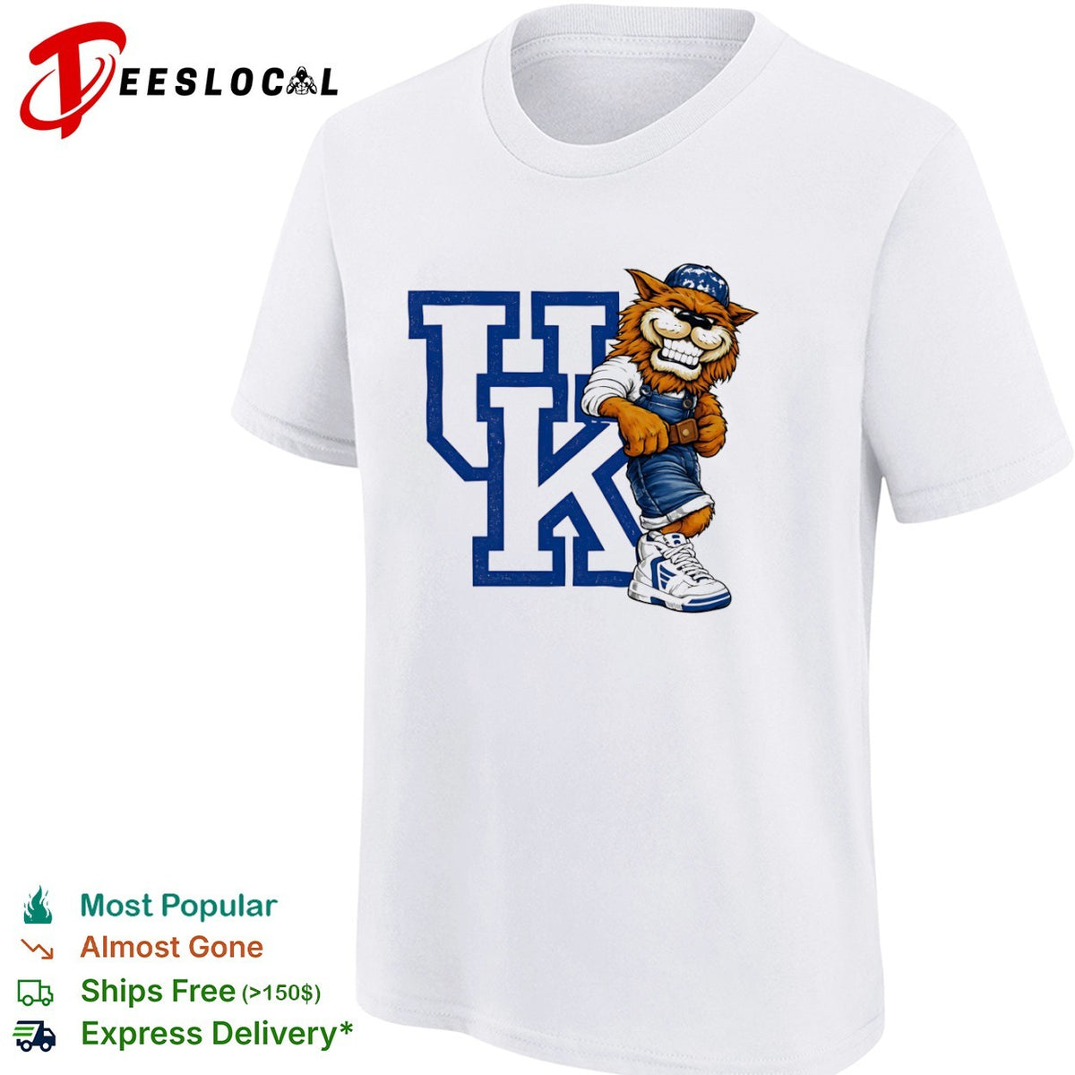 Kentucky Wildcats UK Logo with Scratch Mascot Retro Basketball Mascot Sports shirt