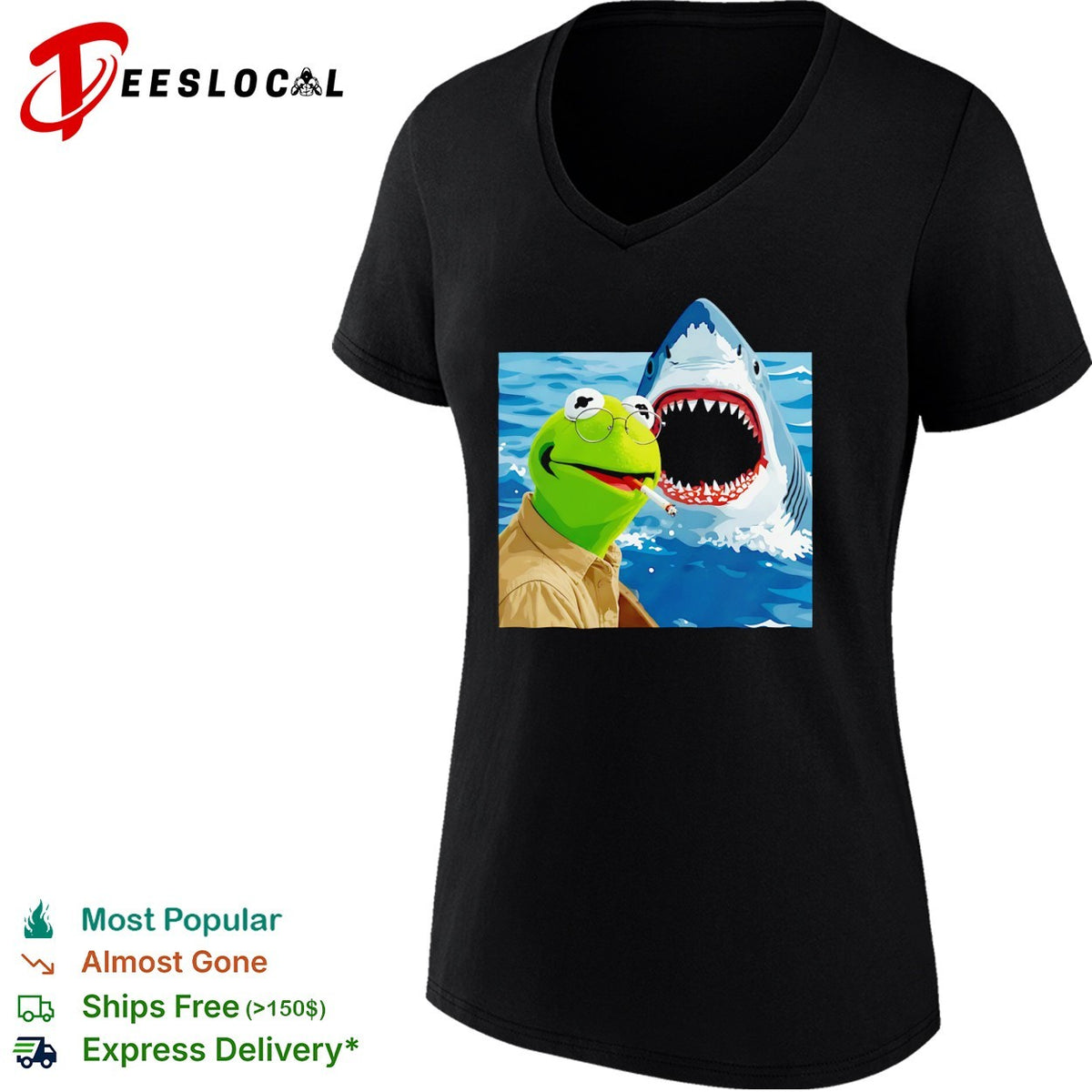 Kermit the Frog x Jaws Movie Shirt