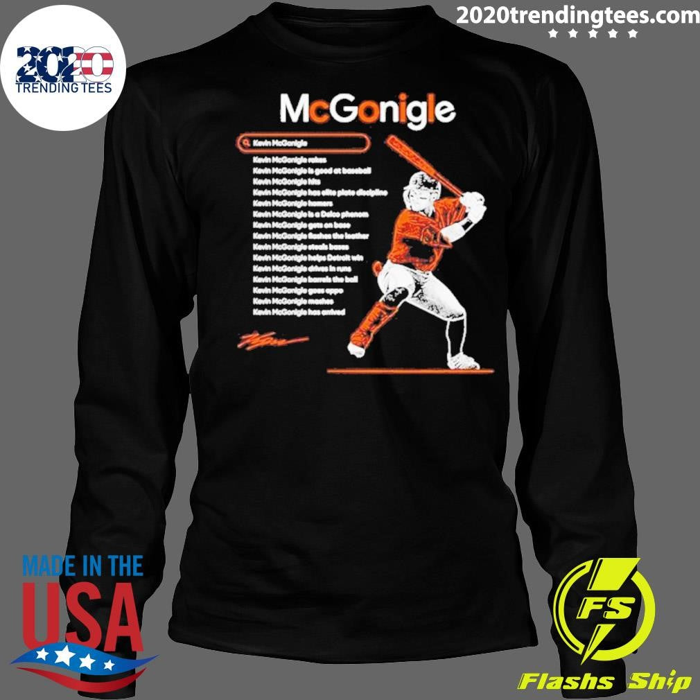 Kevin Mcgonigle Detroit Tigers Baseball Signature Shirt