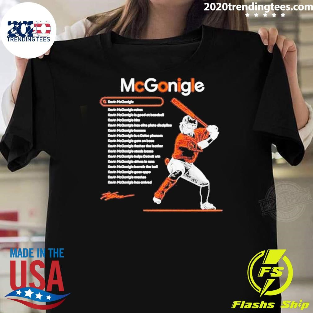 Kevin Mcgonigle Detroit Tigers Baseball Signature Shirt