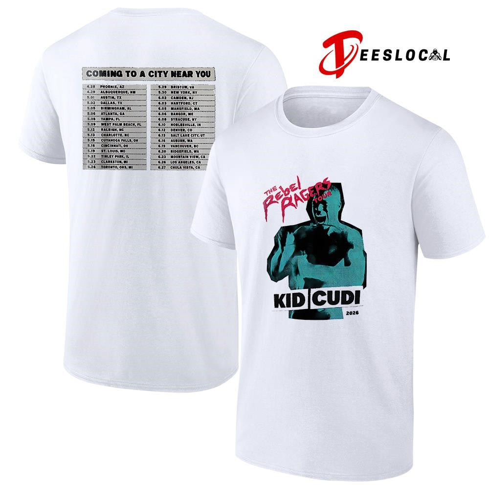 Kid Cudi The Rebel Ragers tour North America graphic shirt