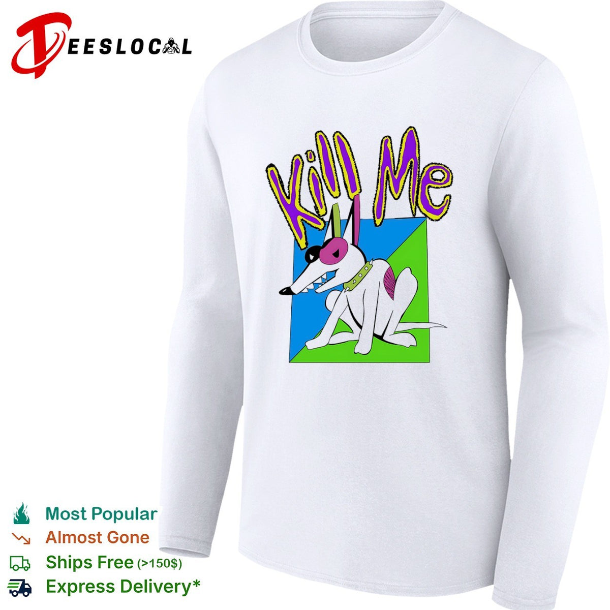 Kill Me Spuds MacKenzie Dog Mascot Bud Light Beer 1980s Retro Vintage Pop Culture shirt
