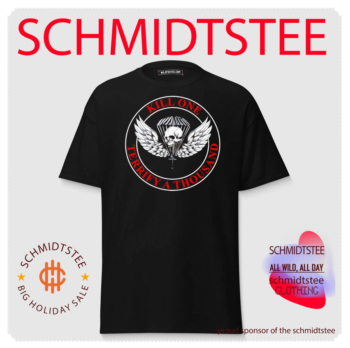 Kill One Terrify a Thousand Paratrooper Skull shirt