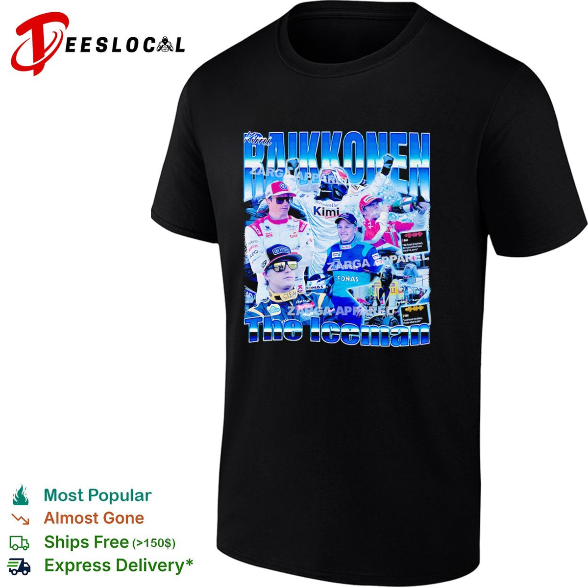 Kimi Raikkonen F1 Ferrari Lotus Alfa Romeo The Iceman shirt