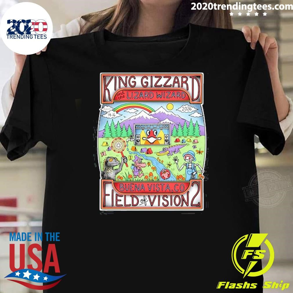 King Gizzard And The Lizard Wizard In Buena Vista CO On August 14-16 2026 Tour Tee Shirt