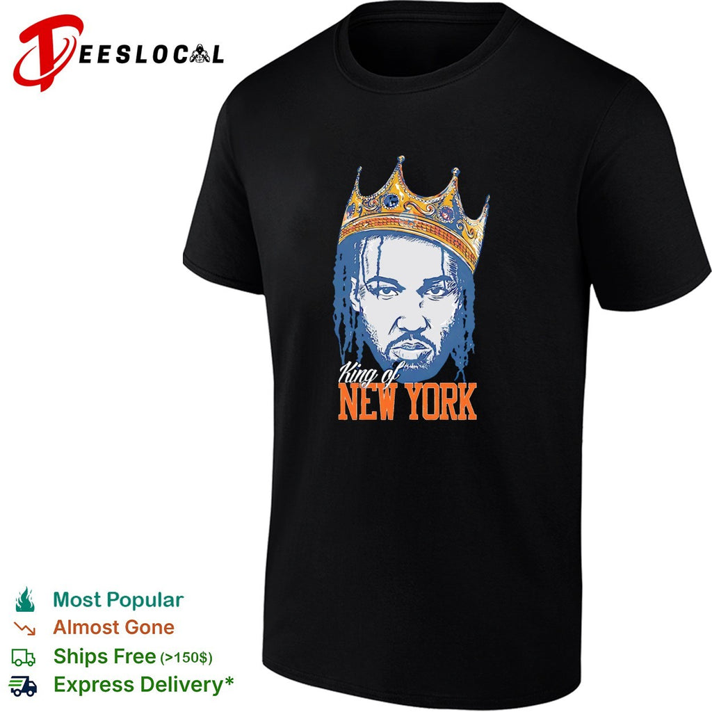 King of New York crowned basketball star portrait bold Knicks art shirt