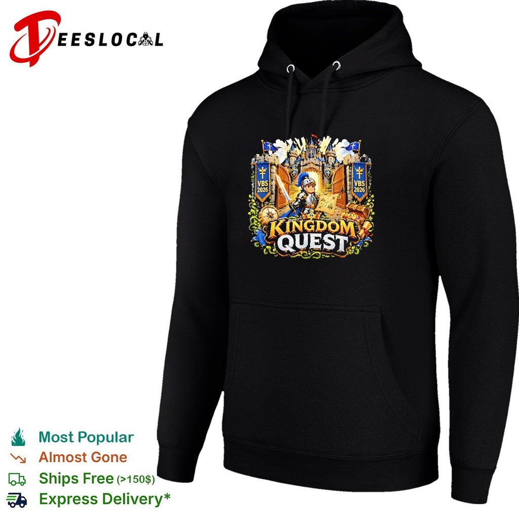 Kingdom Quest VBS 2026 Knight Castle Treasure Map Shield Compass and Sword shirt