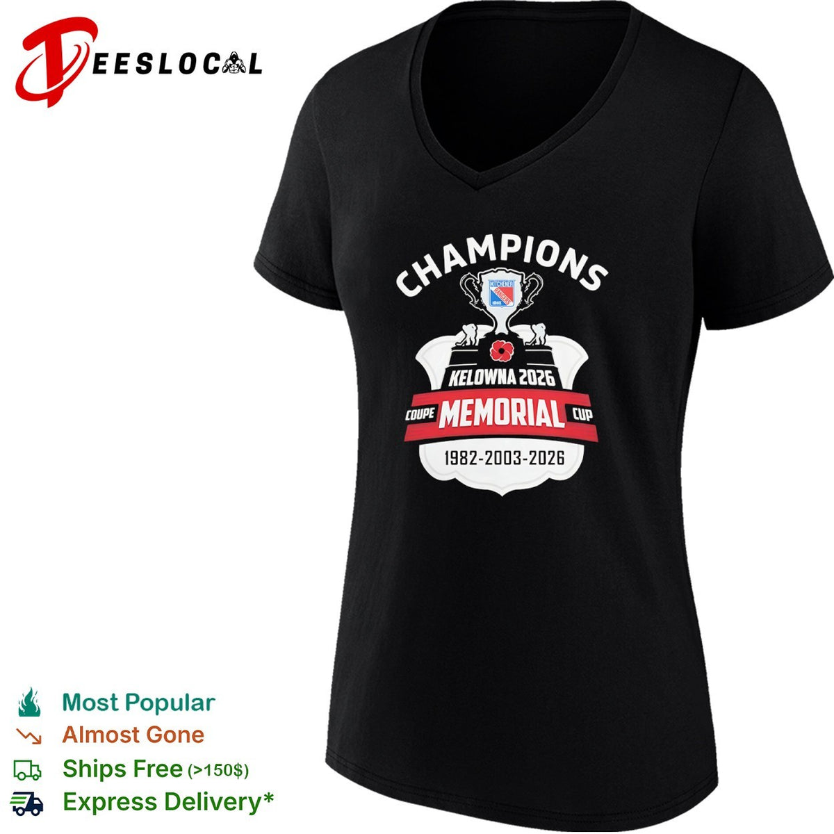 Kitchener Rangers Champions Kelowna 2026 Memorial Cup Coupe 1982 2003 2026 shirt