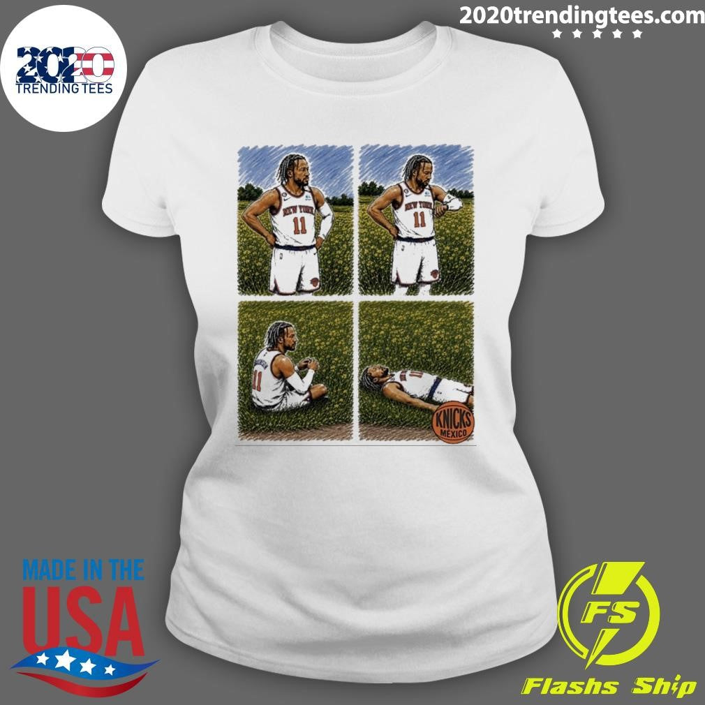 Knicks Jalen Brunson Whorled Tickseed Art Graphic Shirt