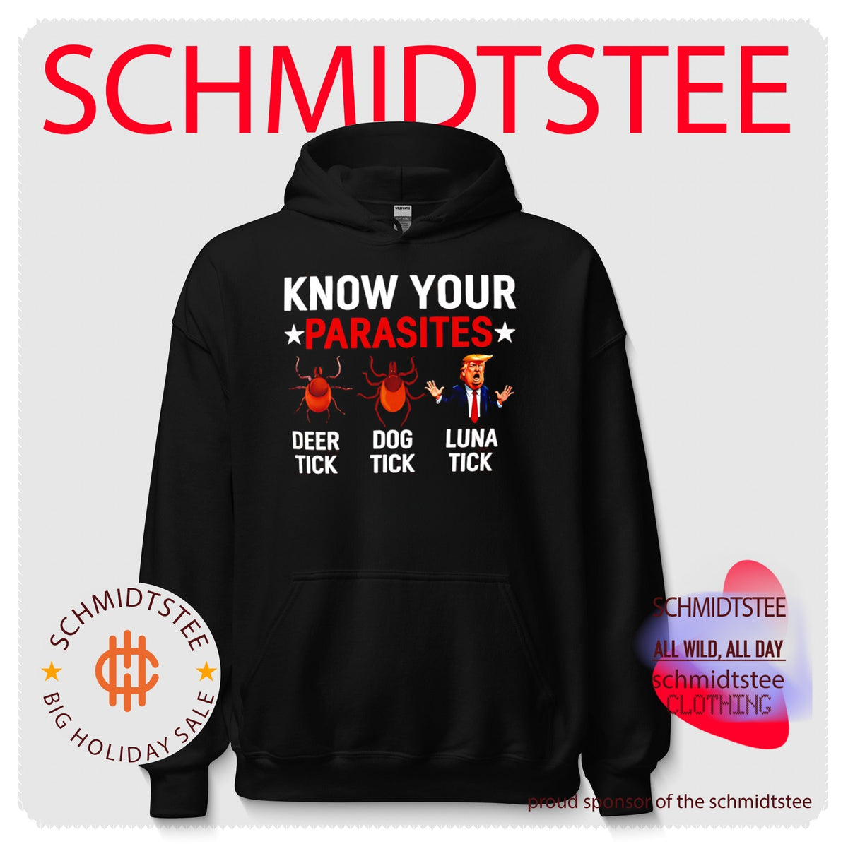 Know Your Parasites Deer Tick Dog Tick and Donald Trump Luna Tick shirt