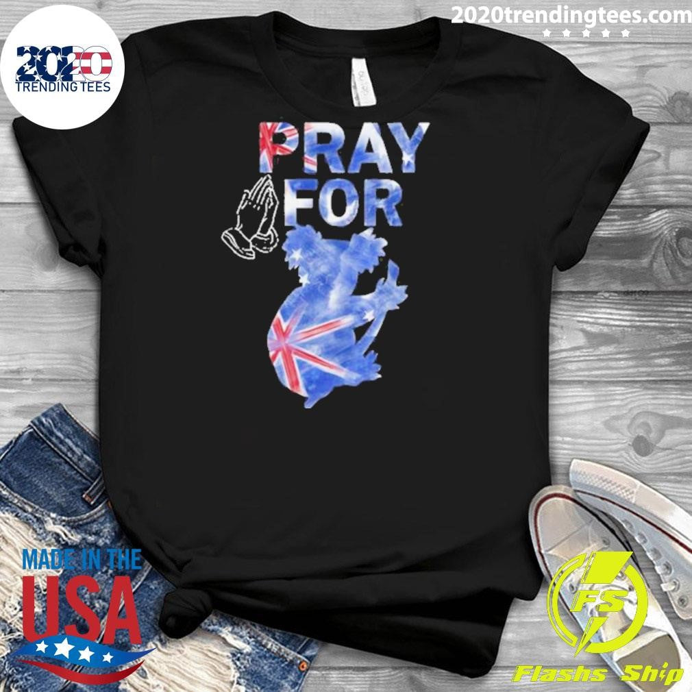 Koala Kangaroo Animal People Pray For Australia Shirt