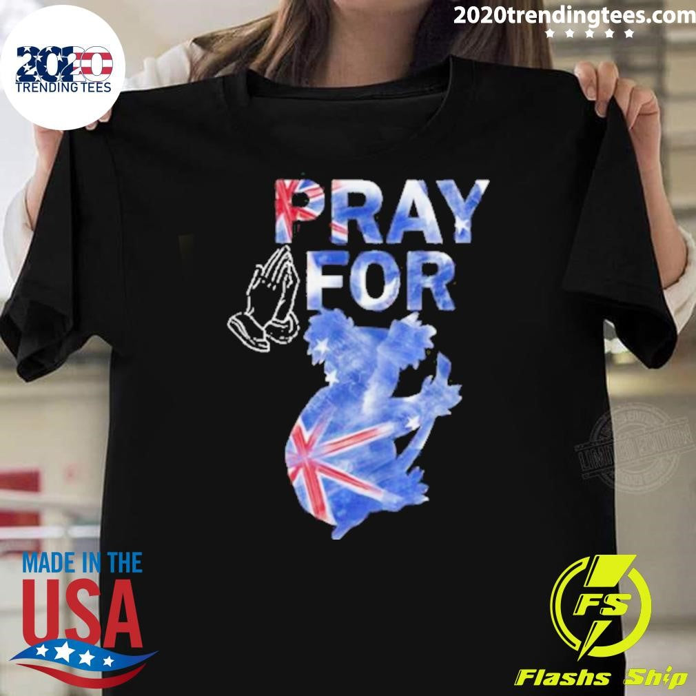 Koala Kangaroo Animal People Pray For Australia Shirt