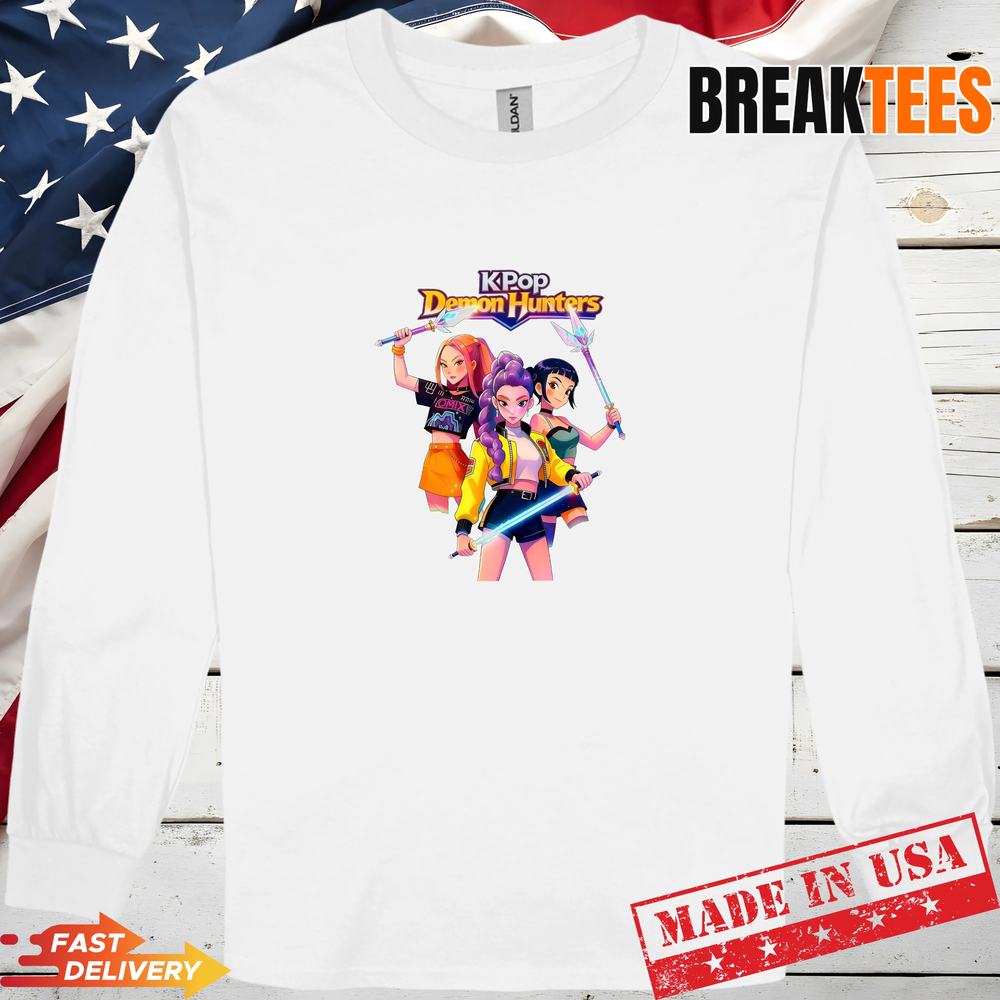 Kpop Demon Hunters Official Style T-Shirt – Battle Ready Anime Girls Graphic Tee – K-Pop Fan Merch Shirt