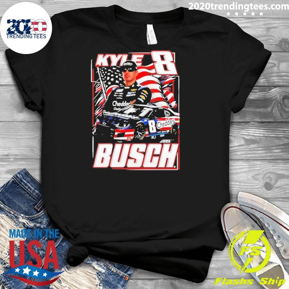 Kyle Busch 8 Cheddar’s Patriotic Paint Scheme American flag Racing Shirt
