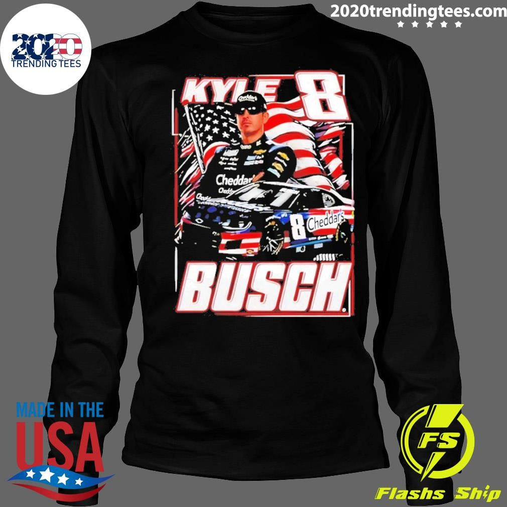 Kyle Busch 8 Cheddar’s Patriotic Paint Scheme American flag Racing Shirt