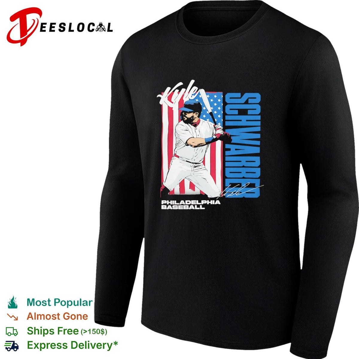 Kyle Schwarber Philadelphia Baseball MLB American Flag Player shirt
