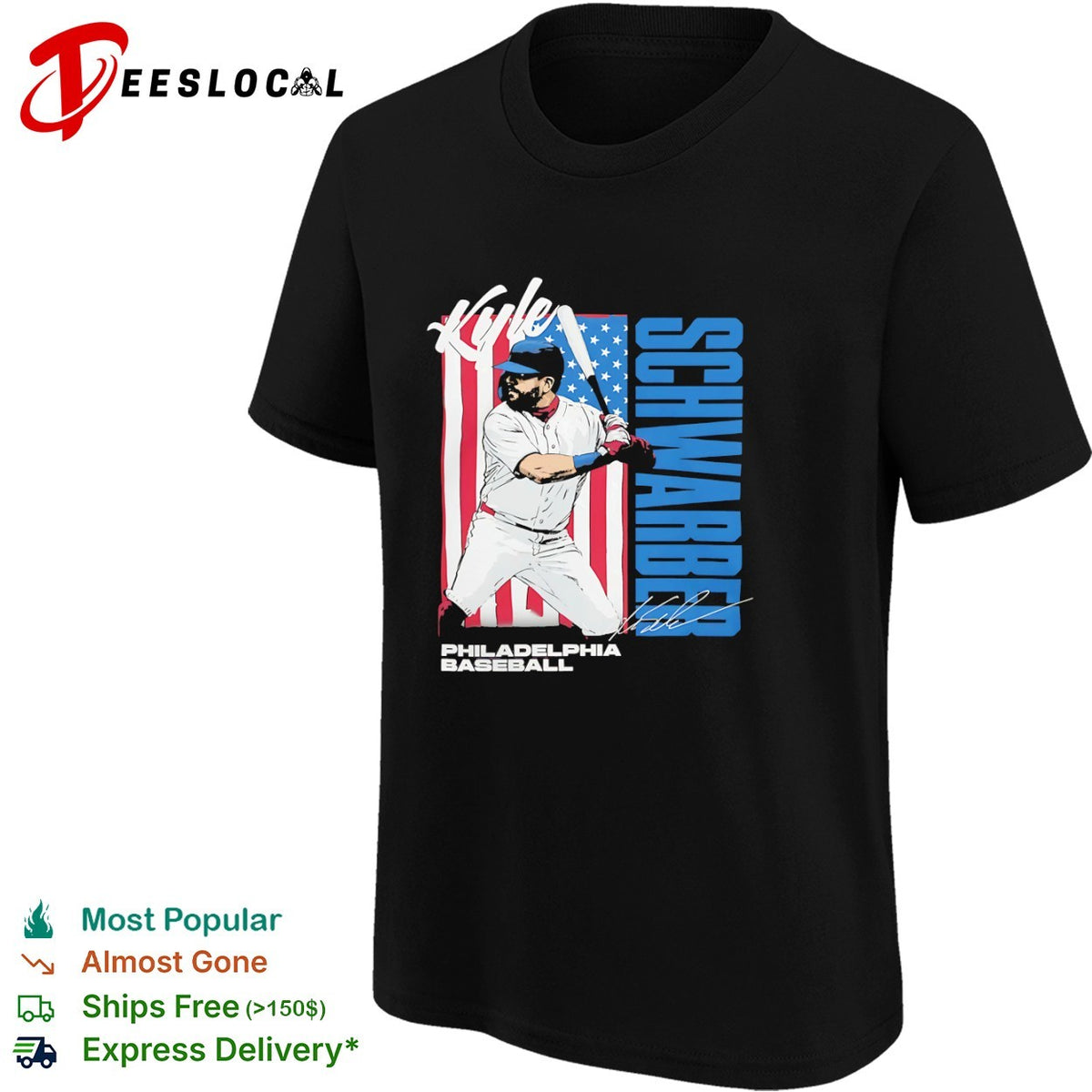 Kyle Schwarber Philadelphia Baseball MLB American Flag Player shirt